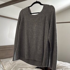 J. Crew Grey Sweater with Bow Deep Cut Back Large